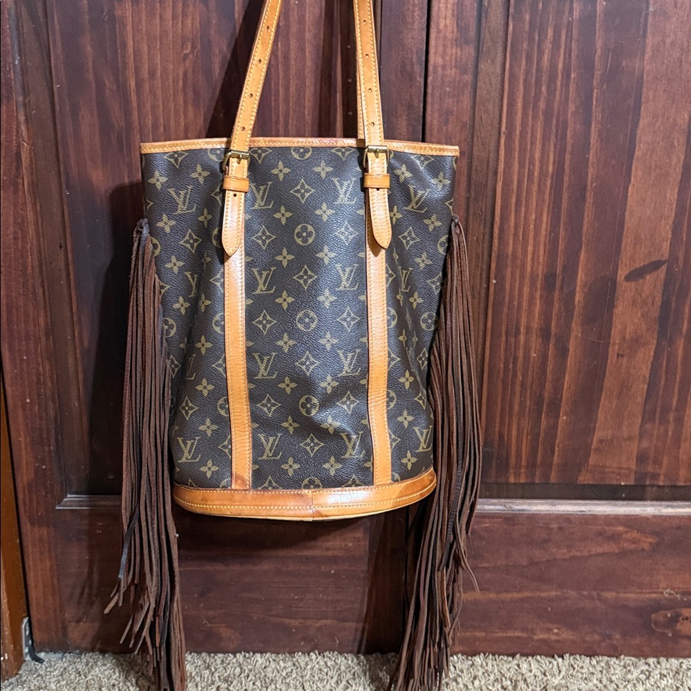 Louis Vuitton Monogram Tote with Fringe in Brown and Tan - Picture 4 of 5